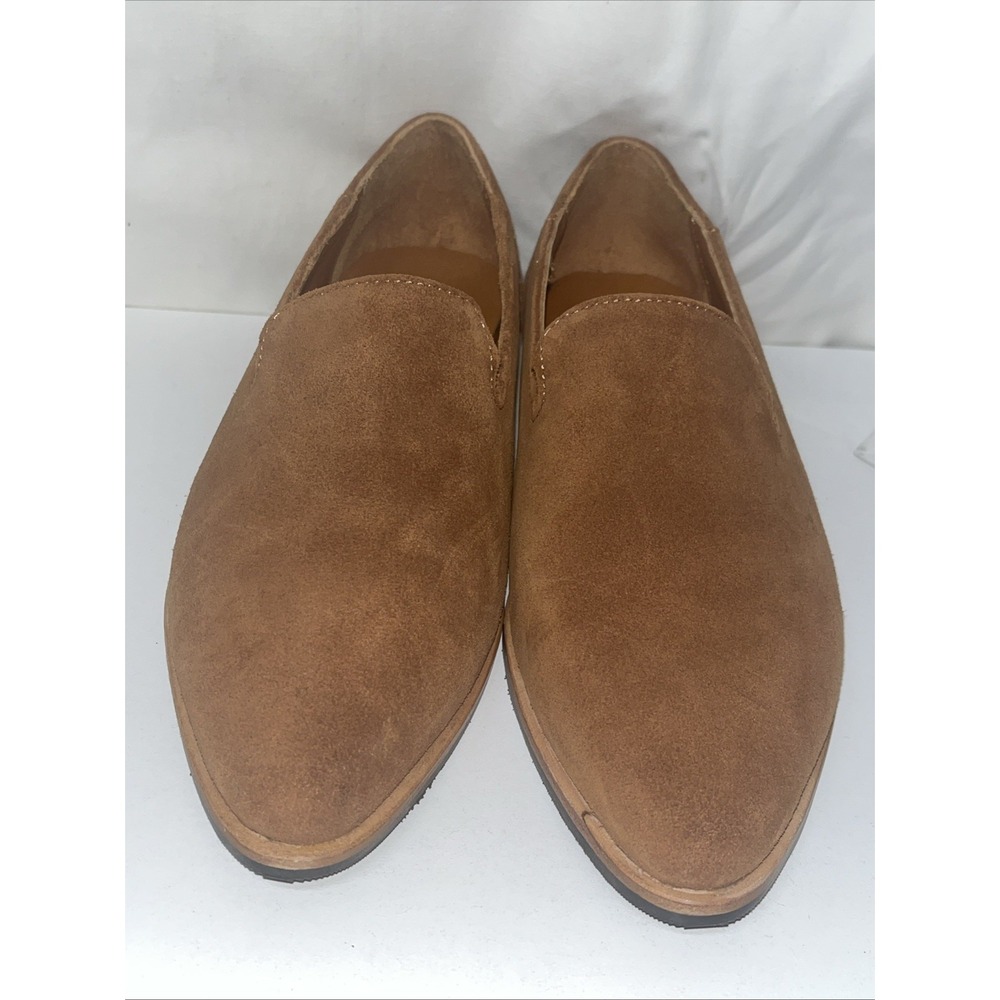 Patina Portland Leather Pointed Loafer Flat Mules Caramel Suede Women's US 7 New